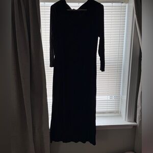 Elegant Black ribbed Women's Dress